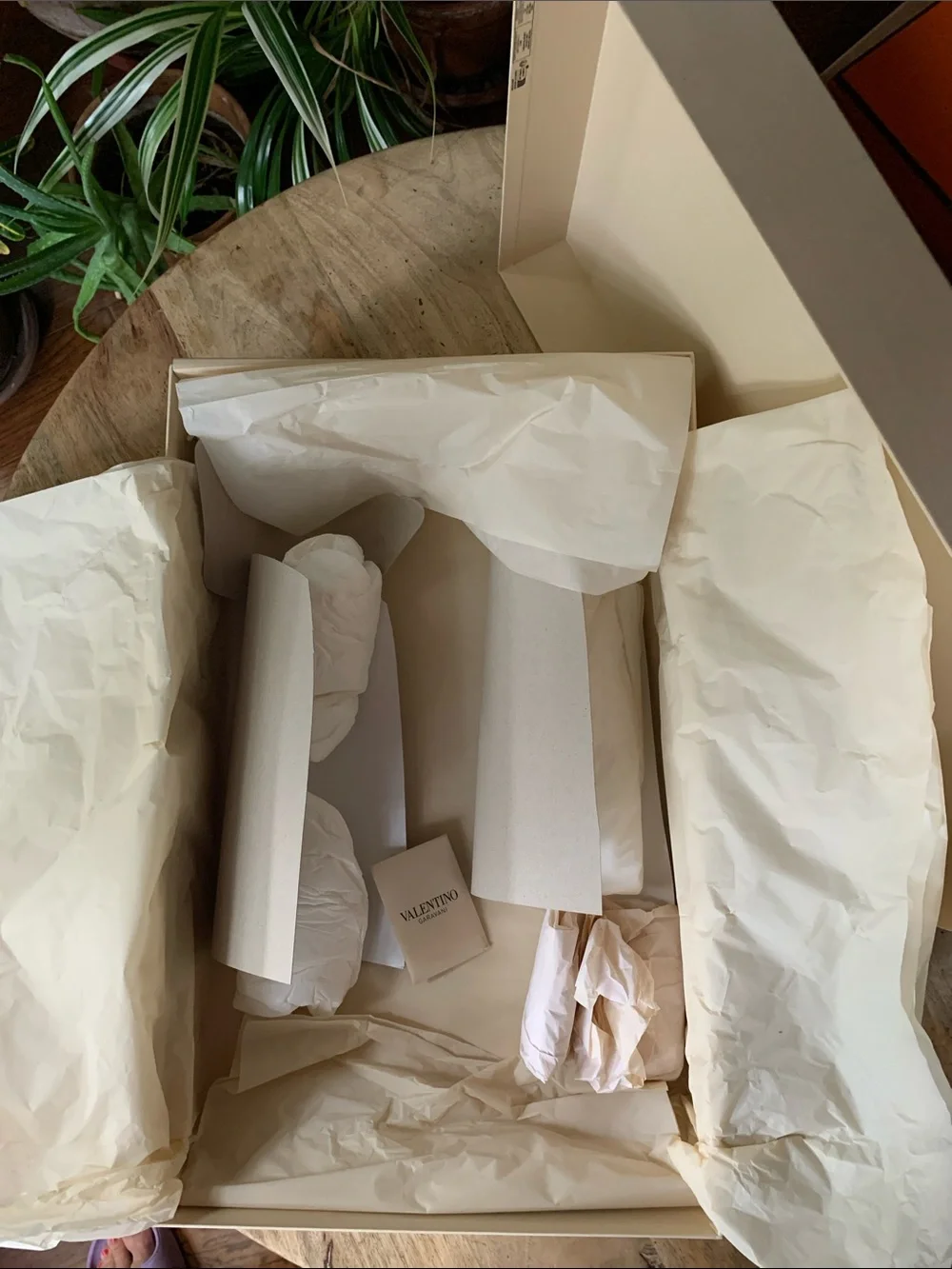 VALENTINO Garavani Cream Presentation Box with Black Logo